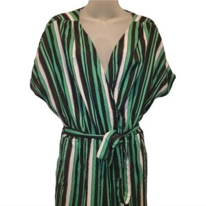 FASHION TO FIGURE; Women's Striped Wide Sleeve Jumpsuit, Sz 1X
